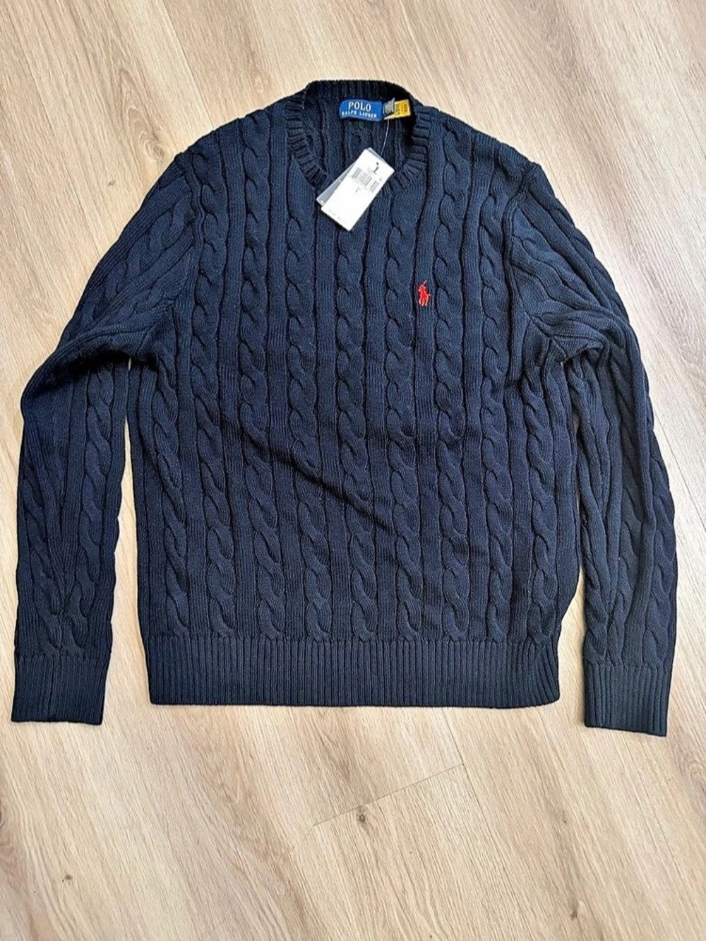 Ralph Lauren Cable Knit Sweater in Blue Size Large NWT